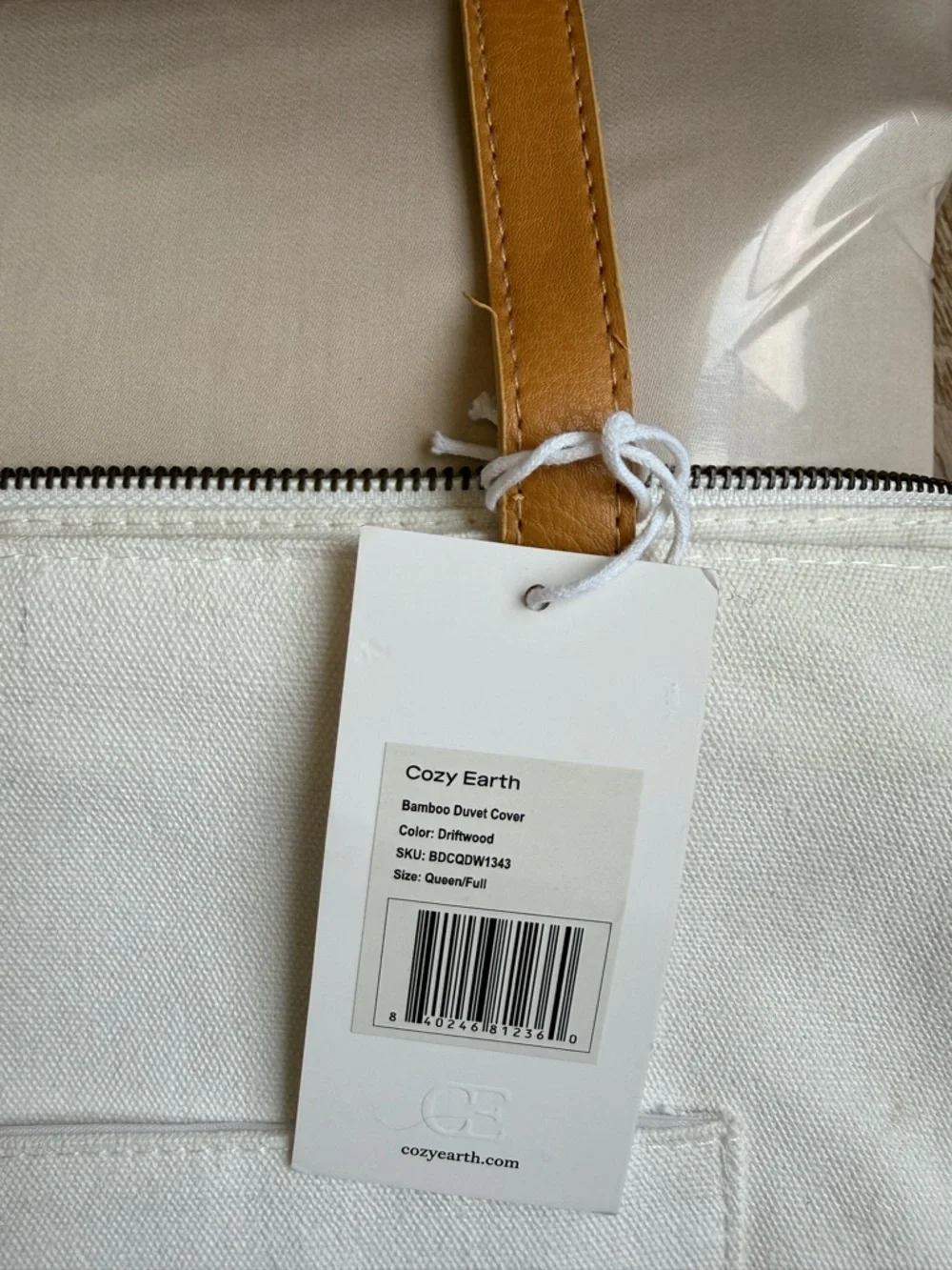 Cozy Earth Bamboo Duvet Cover Queen/Full Driftwood $288 retail